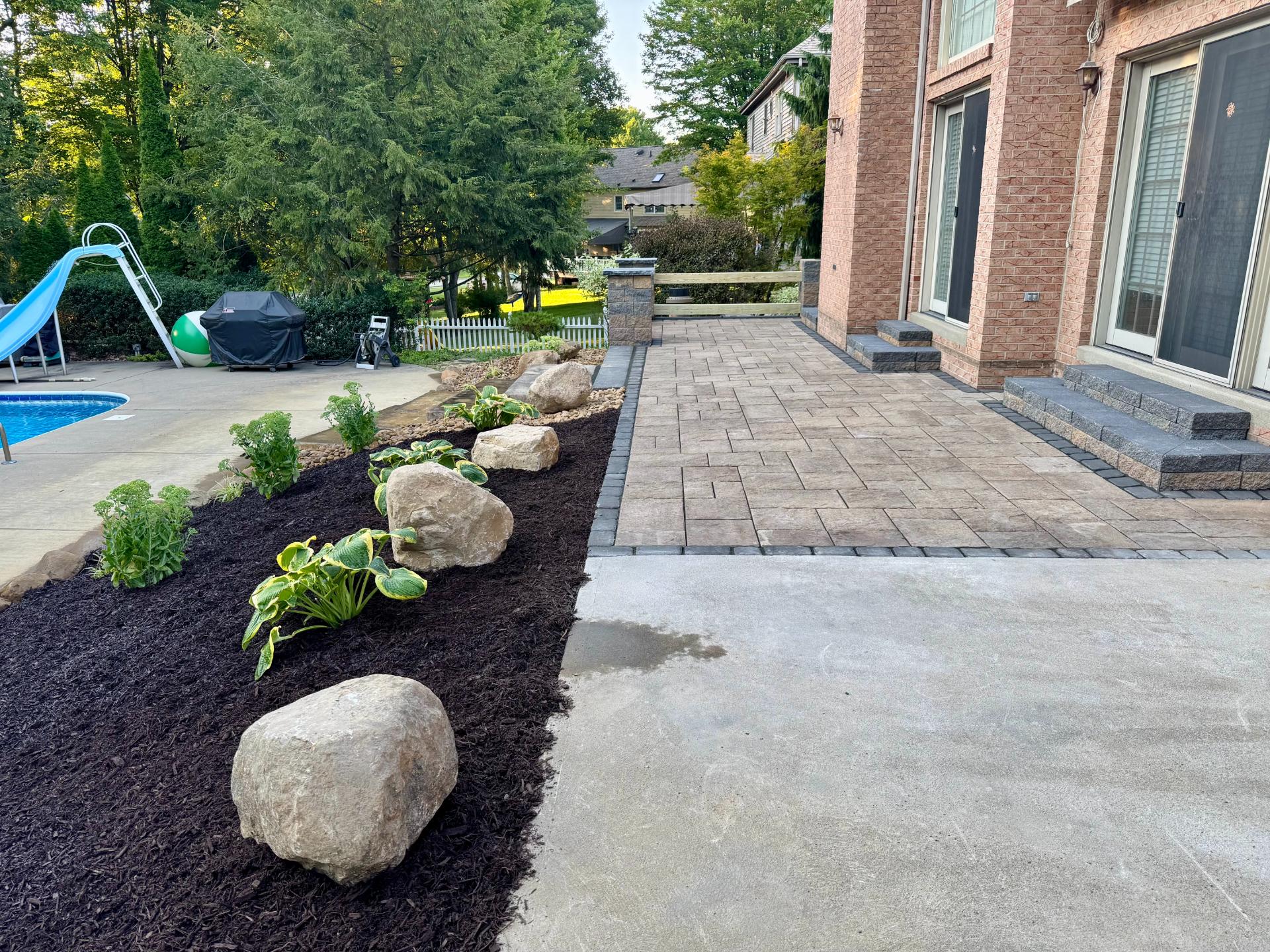 Raised Patio & Pool Staircase Installation in Cranberry Twp, PA 1