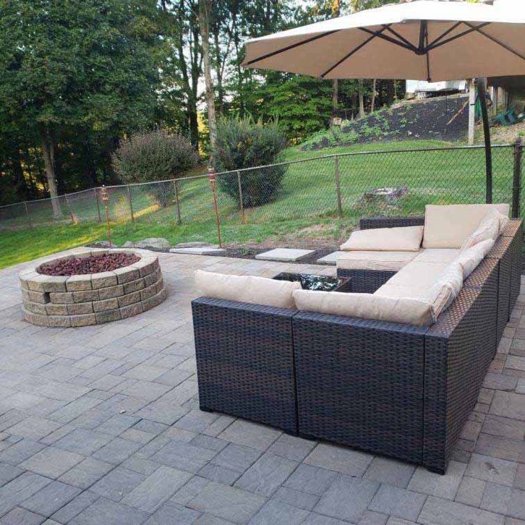 patio design at backyard